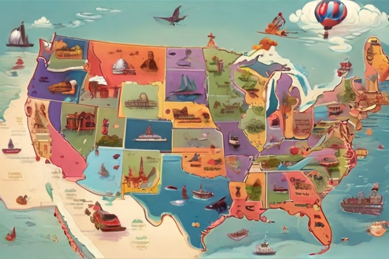 USA Map Illustration